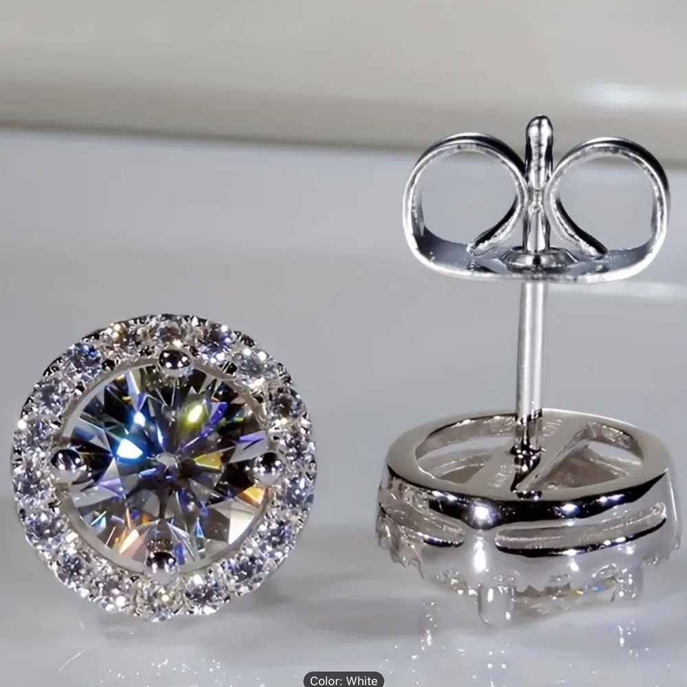 Silver stud earrings